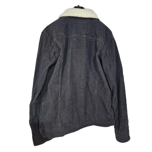Boohoo Jacket Men’s Black Corduroy Sherpa Button Unisex Borg Collar Button Up XL - Picture 3 of 4
